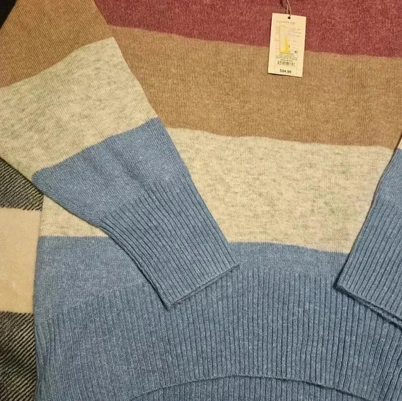 NWT A New Day Womens Multicolored Striped Mock Turtleneck Sweater Size XS - Picture 2 of 9